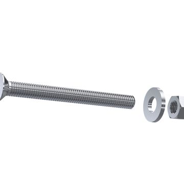 megawood Schraube M8 x 80 + U-Scheibe + Mutter