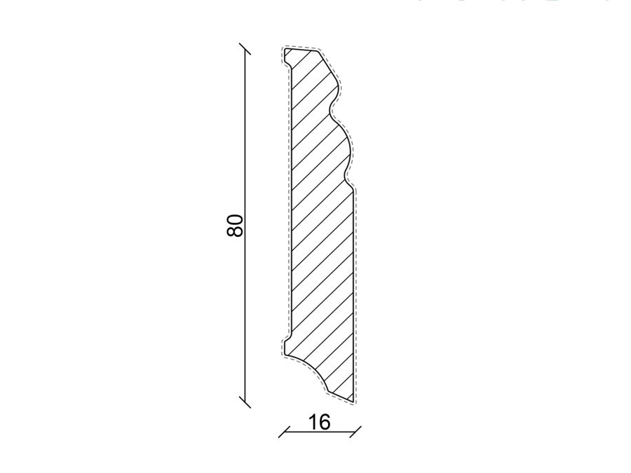SL815 Berliner Profil Weichholz massiv L1350C