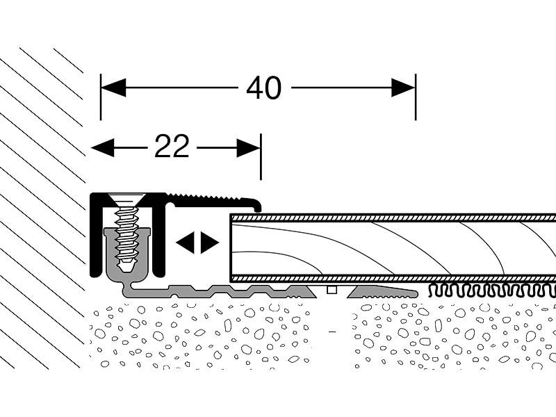 K Abschlussprofil 487 breite Basis (7 - 15 mm)