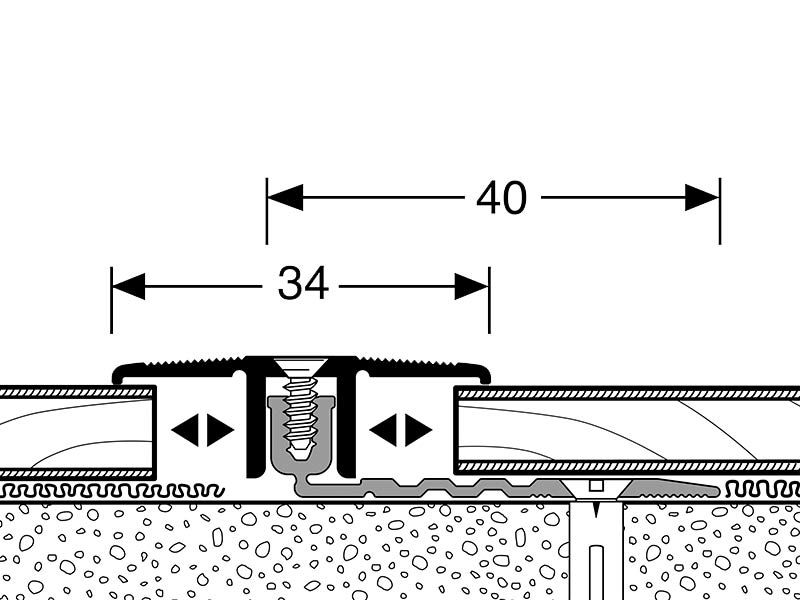 K Übergangsprofil 488 breite Basis (7 - 15 mm)