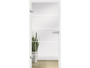 Ganzglastür ESG Atos Streifen matt