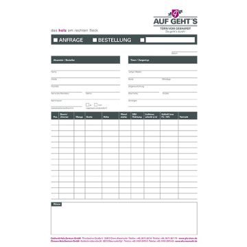 Gebhardt Anfrage / Bestellblock
