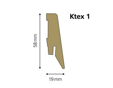 Sockelleiste Ktex1 MDF-foliert 19 x 58 mm