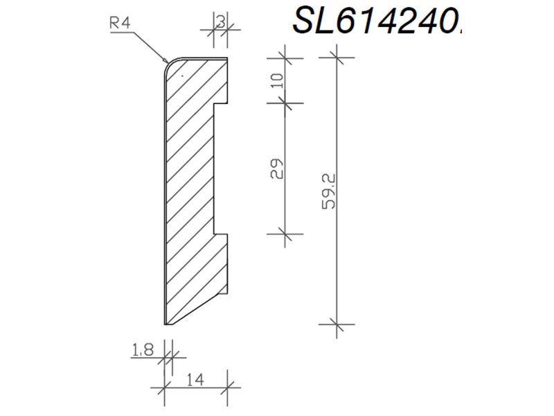 SL301 Leiste Cube Fichte-foliert SL614250/E1436