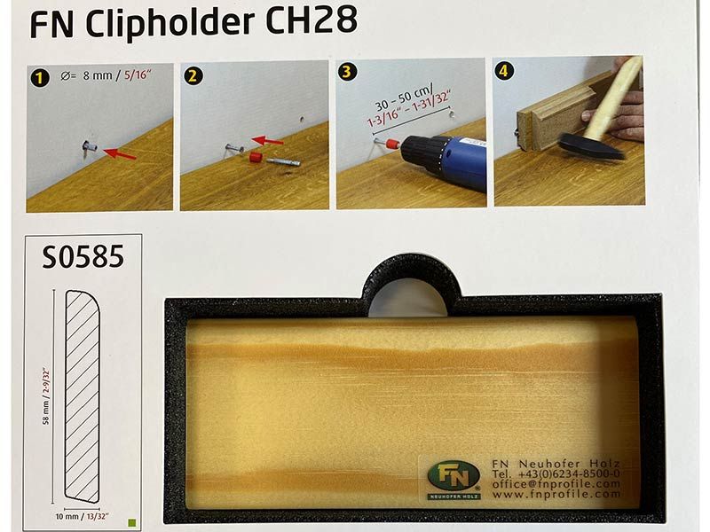 Fußleistenset CH28 zur unsichtbaren Befestigung