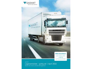 Garant Lagerpreisliste - gültig ab 1. April 2022